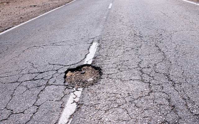 Pothole on a road